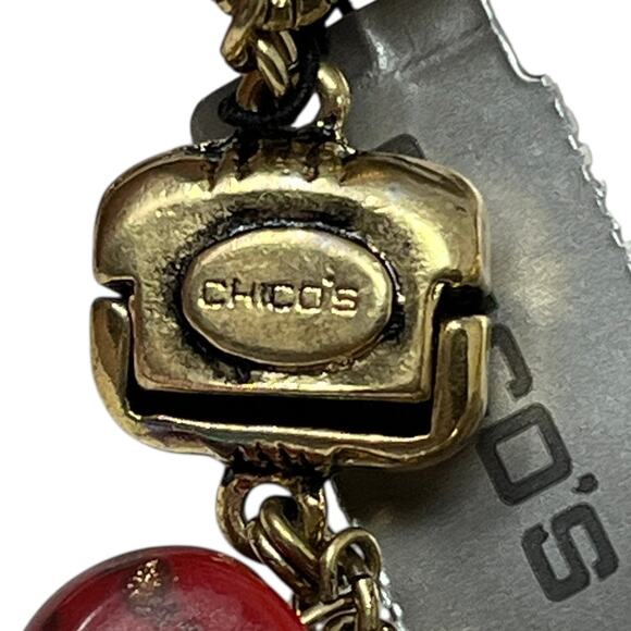 Chico’s Trellis Multicolor Stone Statement Bracelet Antique Gold Tone NWT - Picture 4 of 7